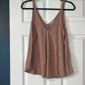 Free People Ribbed V-Neck Tank Top - Taupe